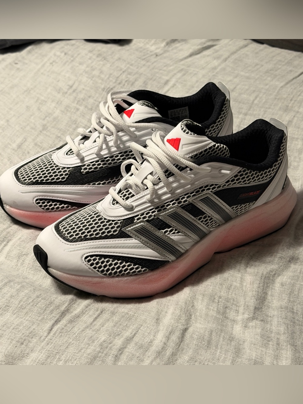 Adidas white and black transparent sole tech shoes Sz 10